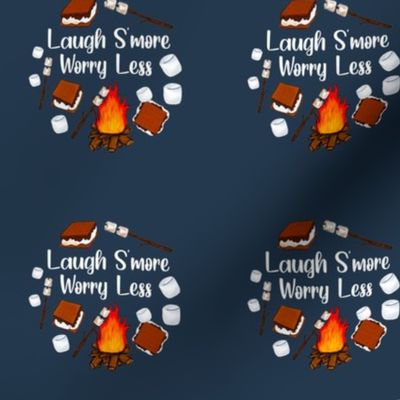 3" Circle Panel Laugh S'more Worry Less Cute Campfire S'mores for Embroidery Hoop Projects Quilt Squares Iron on Patches