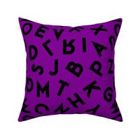 80s alphabet black and purple