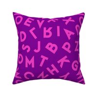 80s alphabet neon pink on purple