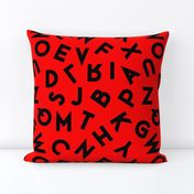 80s alphabet black and red
