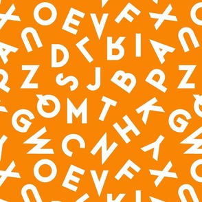 80s alphabet white on orange