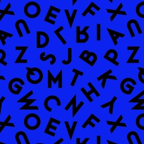 80s alphabet black on blue