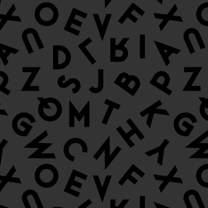 80s alphabet black on dark gray