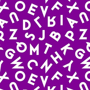 80s alphabet white on purple