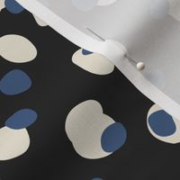 Asymmetrical Scattered Dots // MEDIUM // Black Blue Eggshell White