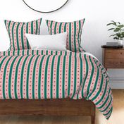 retro holiday stripe in bright red, teal green and pink // large