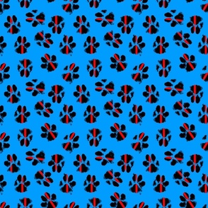 firefighter support paw print on blue