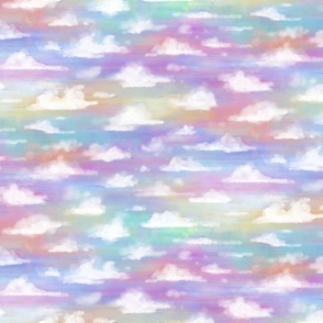 Dreaming skies - clouds on multicolour pastel sky - small scale