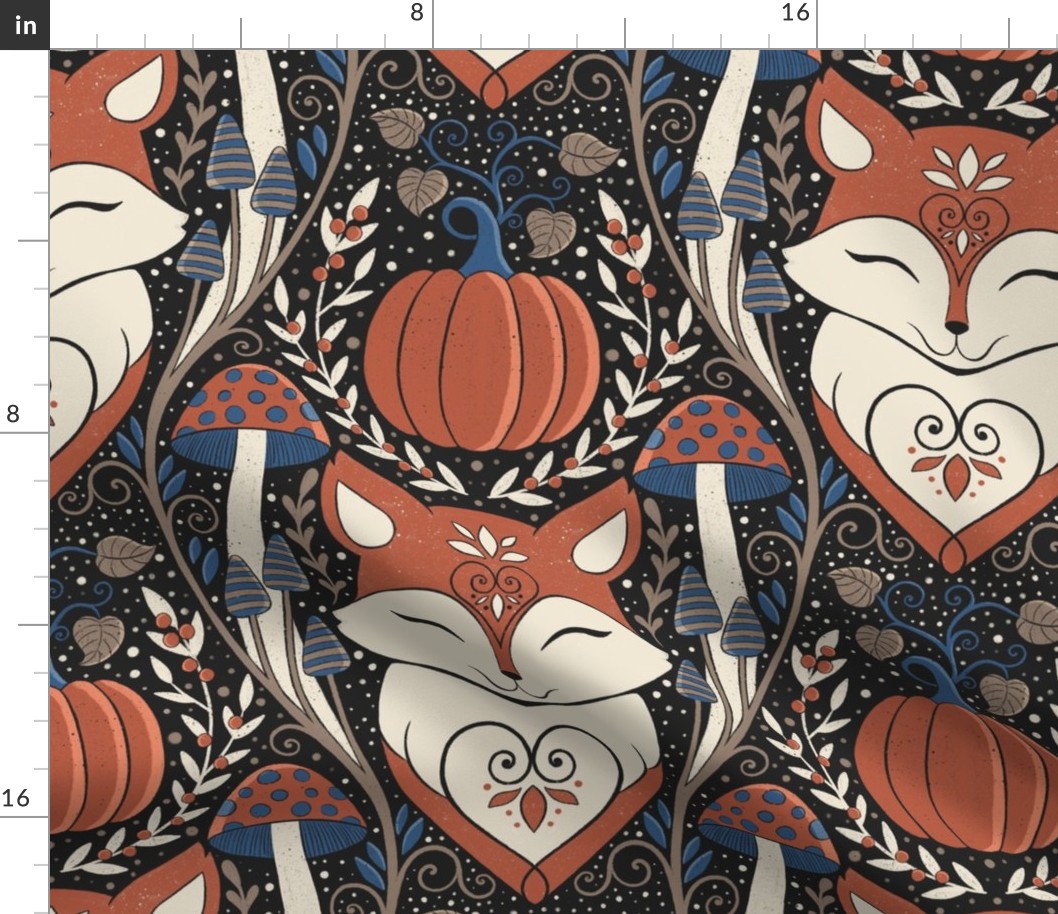 East Fork Autumnal fox, pumpkin and mushrooms motifs