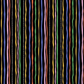 V1 Colorful Stripes on Black - Small