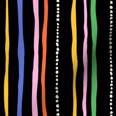 V1 Colorful Stripes on Black - Medium