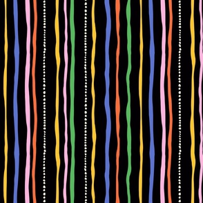 V1 Colorful Stripes on Black - Medium