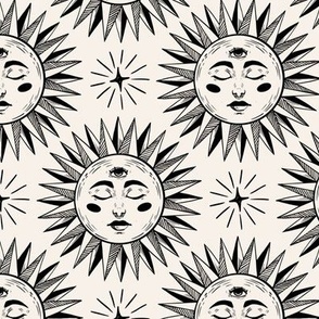 Vintage Sun With Face