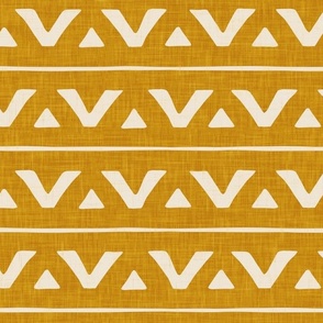 mud-cloth triangles - boho home decor - mustard - LAD23