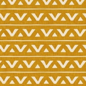 (small scale) mud-cloth triangles - boho home decor - mustard - LAD23