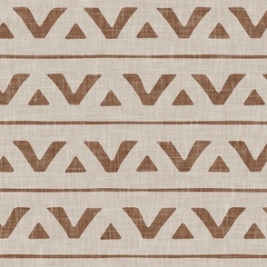 mud-cloth triangles - boho home decor - brown/beige - LAD23