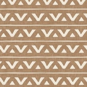 (small scale) mud-cloth triangles - boho home decor - warm brown - LAD23