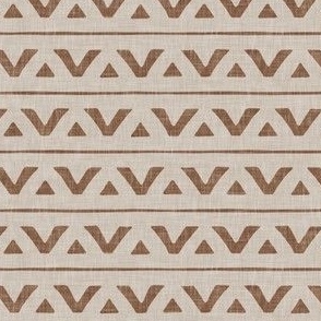 (small scale) mud-cloth triangles - boho home decor - brown/beige - LAD23