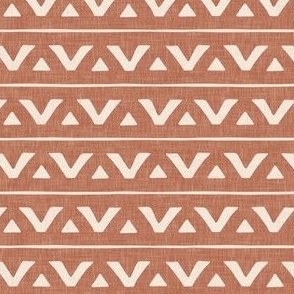 (small scale) mud-cloth triangles - boho home decor - terracotta - LAD23
