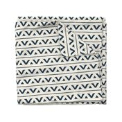 mud-cloth triangles - boho home decor - dark blue/cream - LAD23