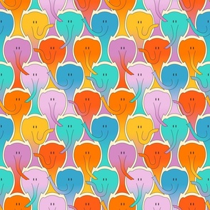 Cute colorful elephants