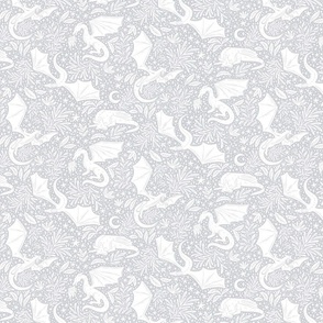 Dragon Botanical - light grey and white - small