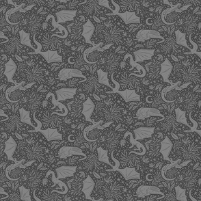 Dragons Botanical - dark grey and black - small