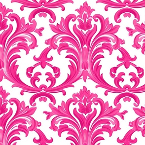 Jumbo Pink Damask - Rococo Whimsy 
