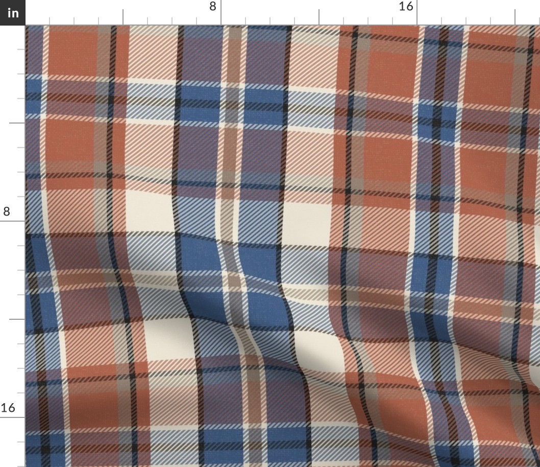 Harvest Plaid - Red Blue Large