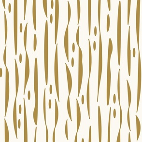 (L) Abstract Tiger Stripes Gold and Cream Minimal Modern Pattern