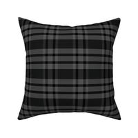 Black and Charcoal Linen Plaid