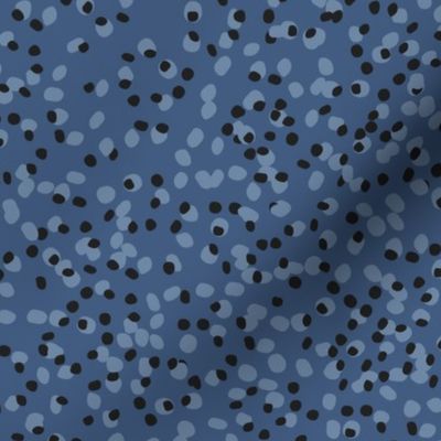 Asymmetrical Scattered Dots // TINY // Eggshell White Dark Blue Light Blue