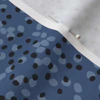 Asymmetrical Scattered Dots // TINY // Eggshell White Dark Blue Light Blue