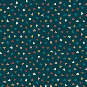 Mini // Rainbow Heart Confetti // Dark Teal