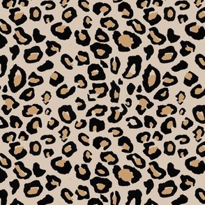 black and beige leopard print / animal