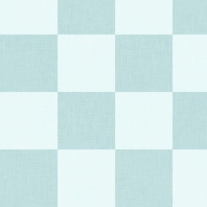checkerboard checks in mint eucalypt green textured linen