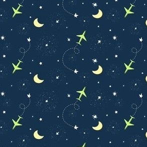 Airplanes in the Night Sky like Shooting Stars: Extra Small
