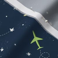 Airplanes in the Night Sky like Shooting Stars: Small