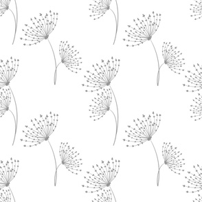 Floating dandelion seamless repeat