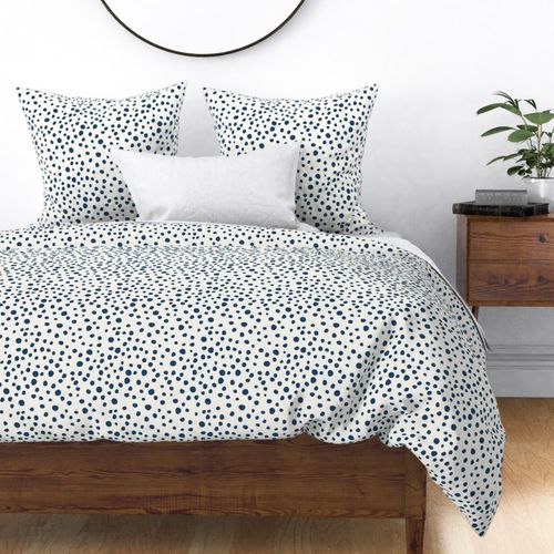 Large Blue polka dots on white