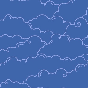 Dreamy Clouds | large scale - 24 inch repeat