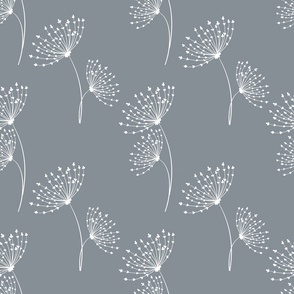 Floating dandelions seamless repeat