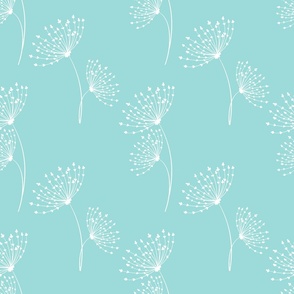 Floating dandelions seamless repeat