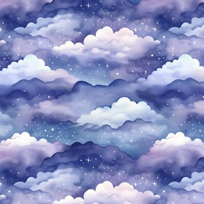 Mystical Watercolor Night Sky