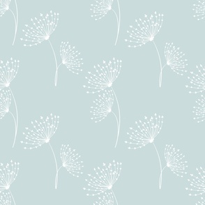 Floating dandelions seamless repeat