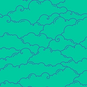 Dreamy Turquoise Clouds | medium scale - 12 inch repeat