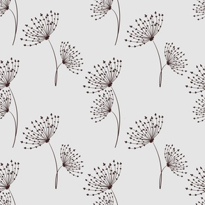 Floating dandelions seamless repeat