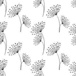 Floating dandelions seamless repeat