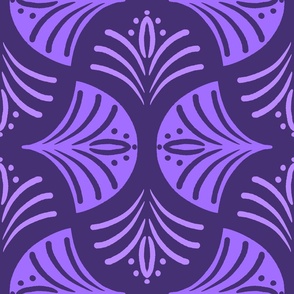 Ferns [Large] as Scalloped Light Dark Purple Curves