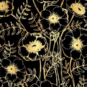 Anemones Gold and Black